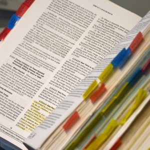 white labeled book